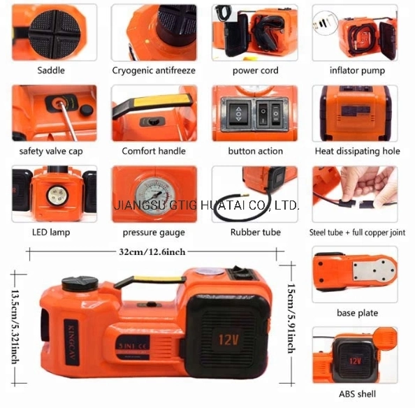 12V DC 5t o Macaco Hidráulico eléctrica multifuncional com uma chave de impacto eléctrica