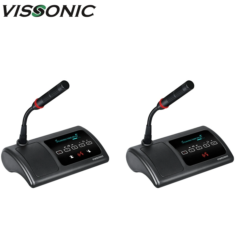 Vissonic OLED 5G WiFi Wireless Digital Discussion Voting Vorsitzender Delegierter Steckbares Mikrofon mit berührungsempfindigem Interface