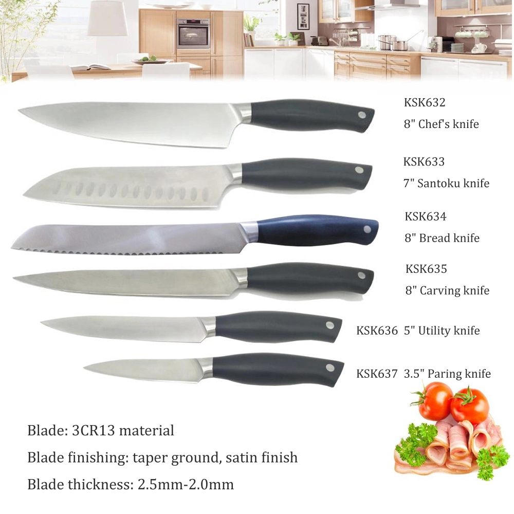 OEM ODM Kithenware Yangjiang utensilios de cocina de acero inoxidable cuchillo de cocina 7pcs