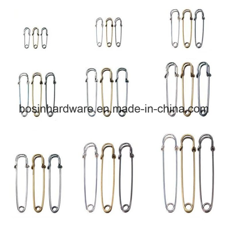 Nickel Plated Steel Metal Safety Pin 6 Sizes