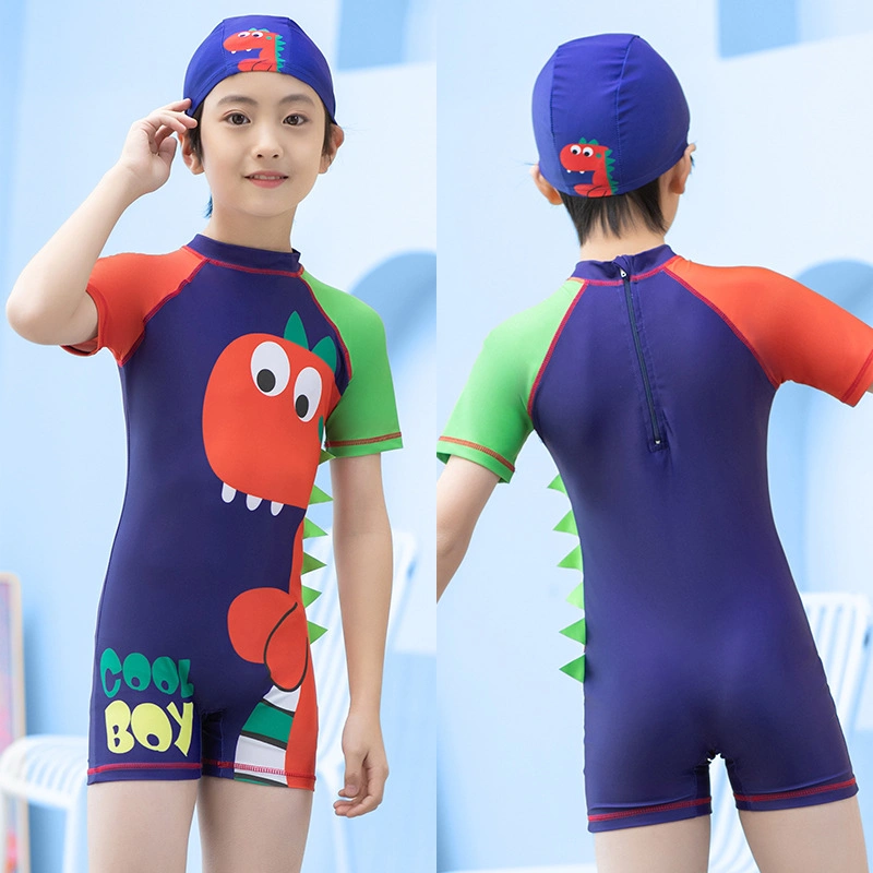 Cartoon Kids roupa de banho Boy Swimsuit calções de banho bebé prensa com uma tampa