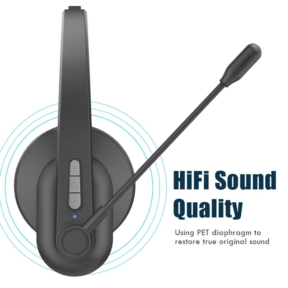 Oy631 Bluetooth 5.3 Headset Customer Service Headphone with Mic Noise-Cancelling Wireless Headset for Truck Driver