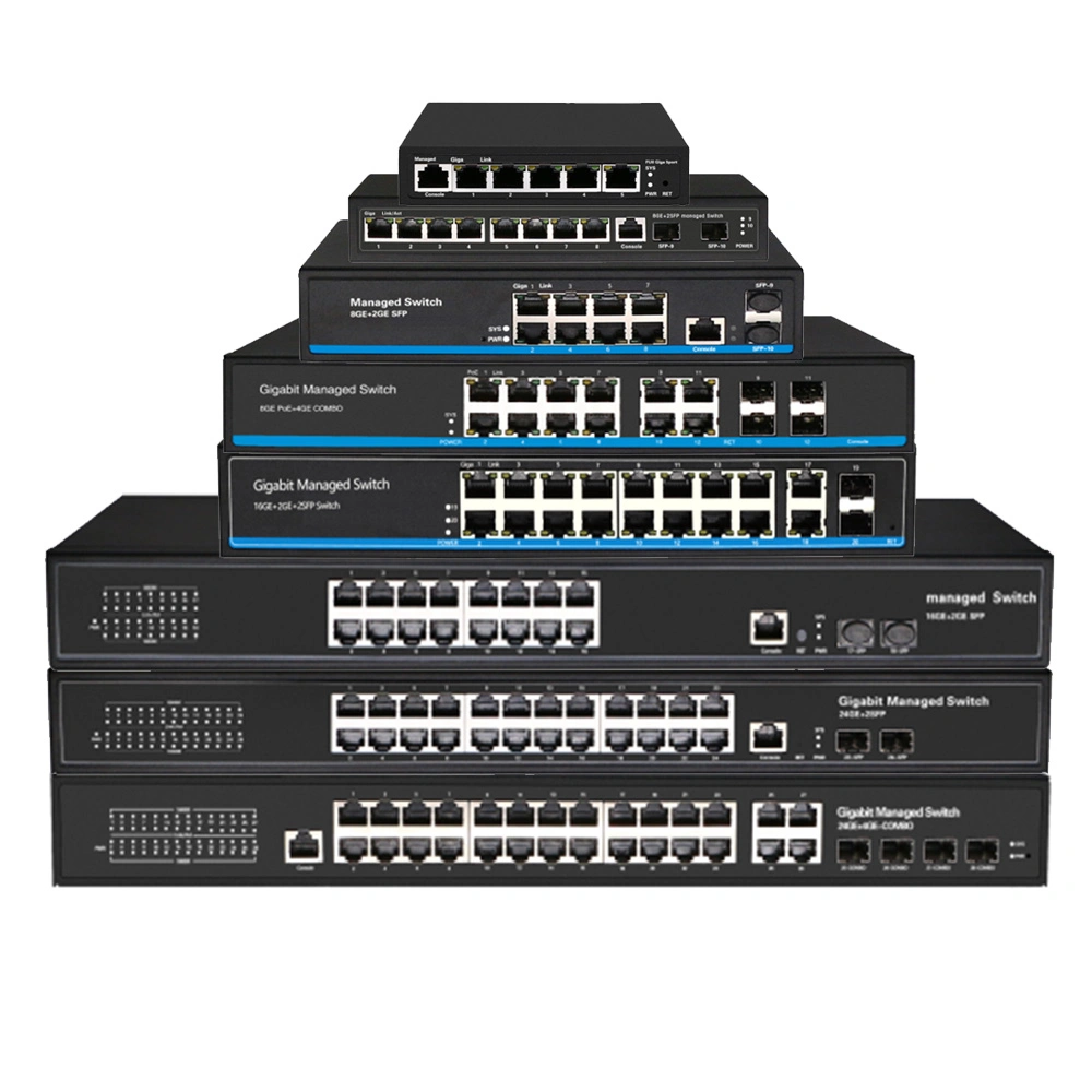 Full Gigabyte Managed Network Switch Fiber Switch Poe Switch Specification