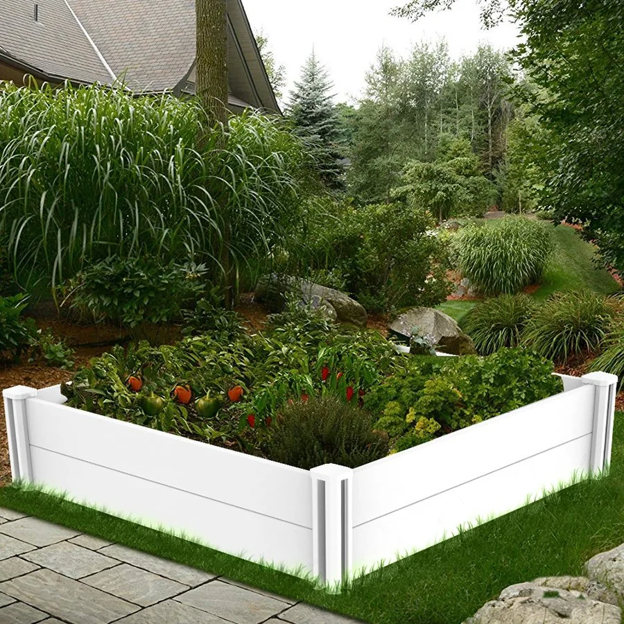 Exterior à prova de UV vinil PVC plástico elevado Garden Bed