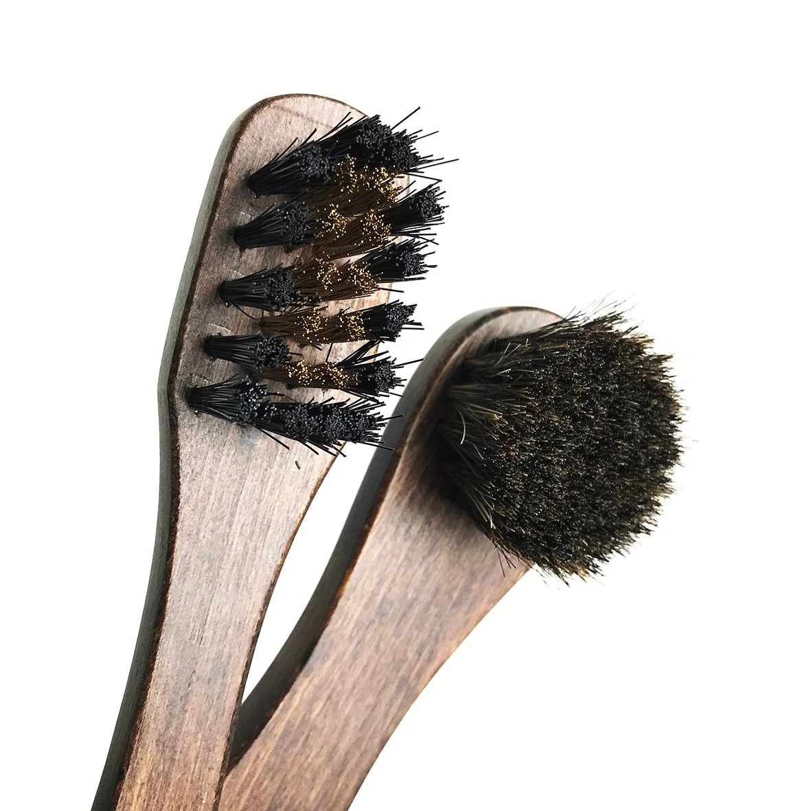 Horse Hair Bristle Beech Wood Handle Shoe Brush of Small Size