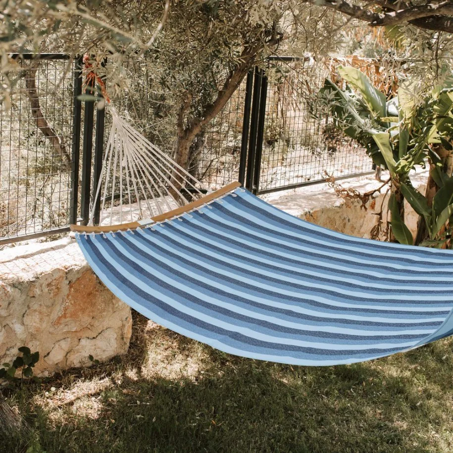 Portable Quick Dry Double Hammock with Folding Curved Spreader Bar