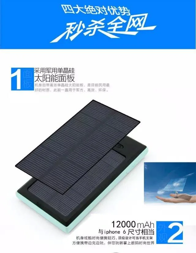 Solar Power Mobile Phone Stand Bank Charger with Company Patent