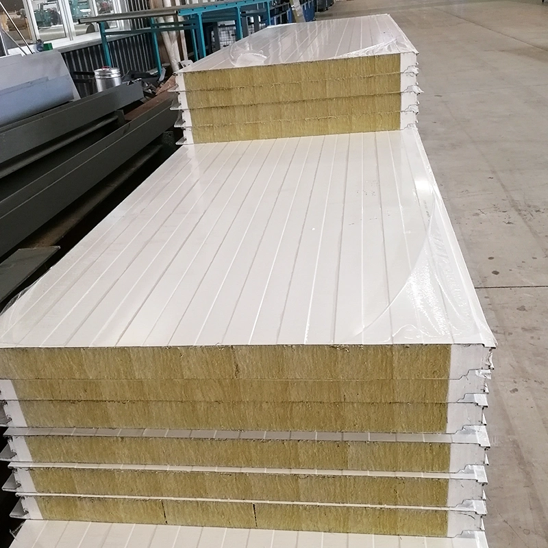 Factory Price 50mm to 200mm Thickness Insulated Fireproof PPGI PUR/PIR/Rock Wool Roof Wall Sandwich Panel for Cold Storage Room/Warehouse Basic Customization