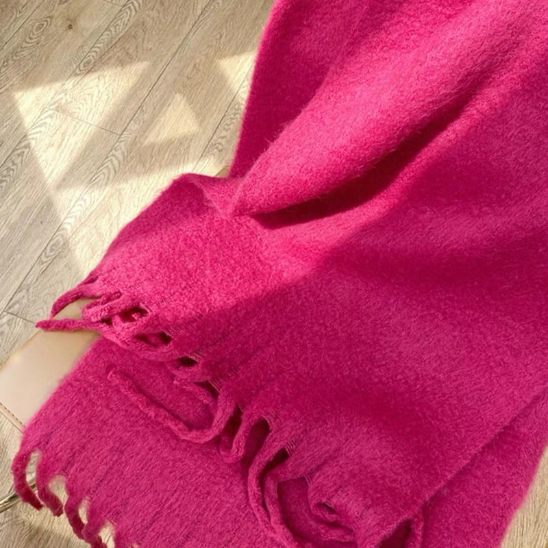 Los ricos colores sólidos Cashmere siente el invierno bufanda, Unisex Frío Bufandas para mujeres y hombres