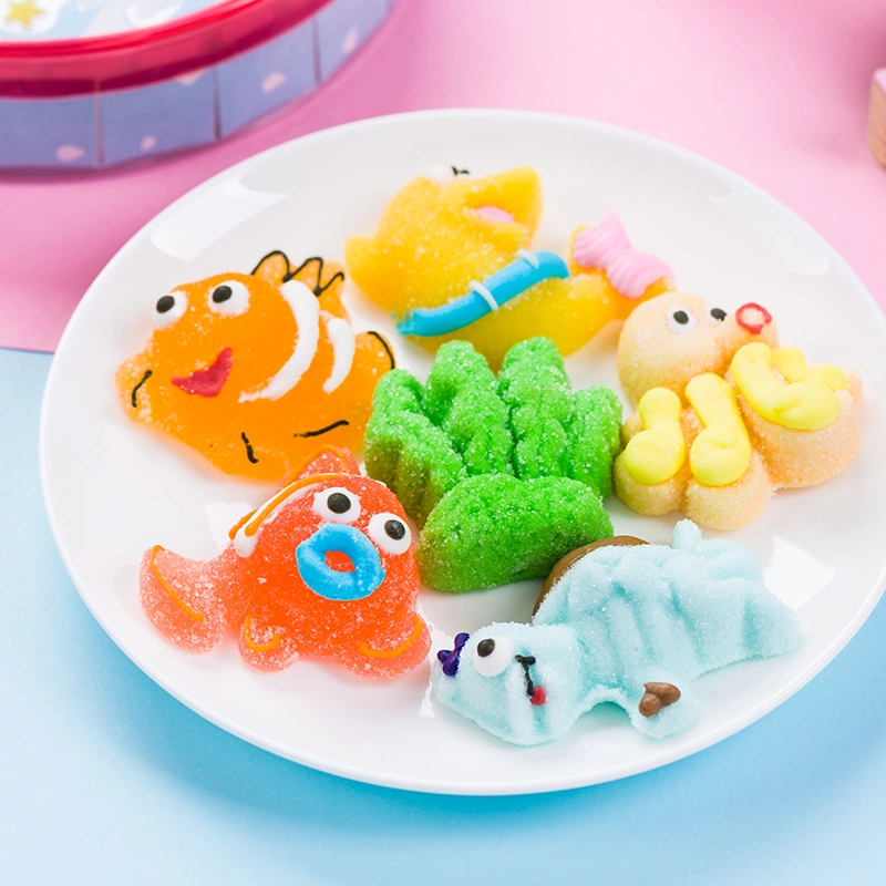 Dulce suave sabor a fruta pegajoso caramelo Sugar Coated Jelly Candy regalos para niños