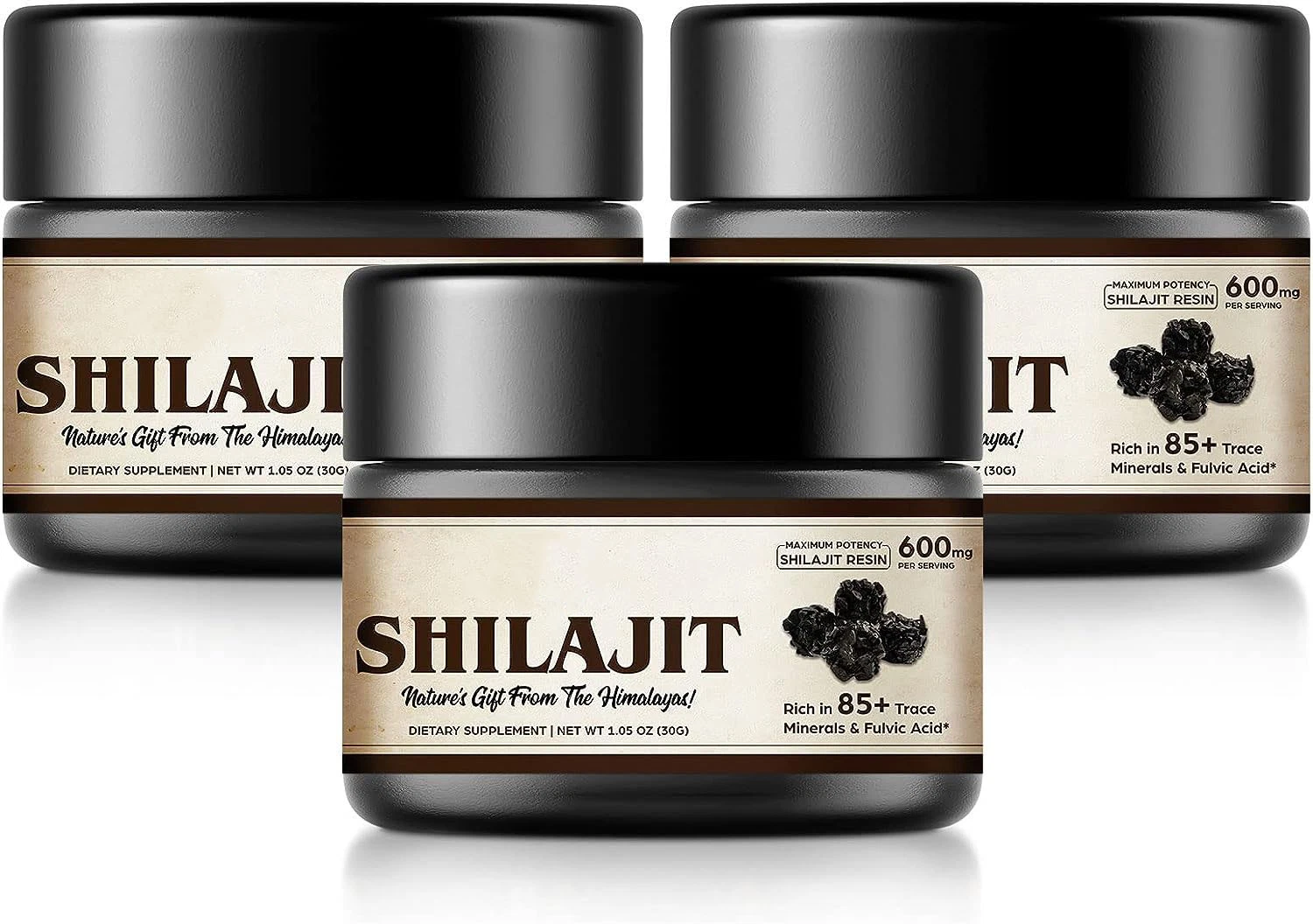 Private Label pura Shilajit Crema con Fulvic Acid 85+ minerales traza compleja para la energía del sistema inmunológico