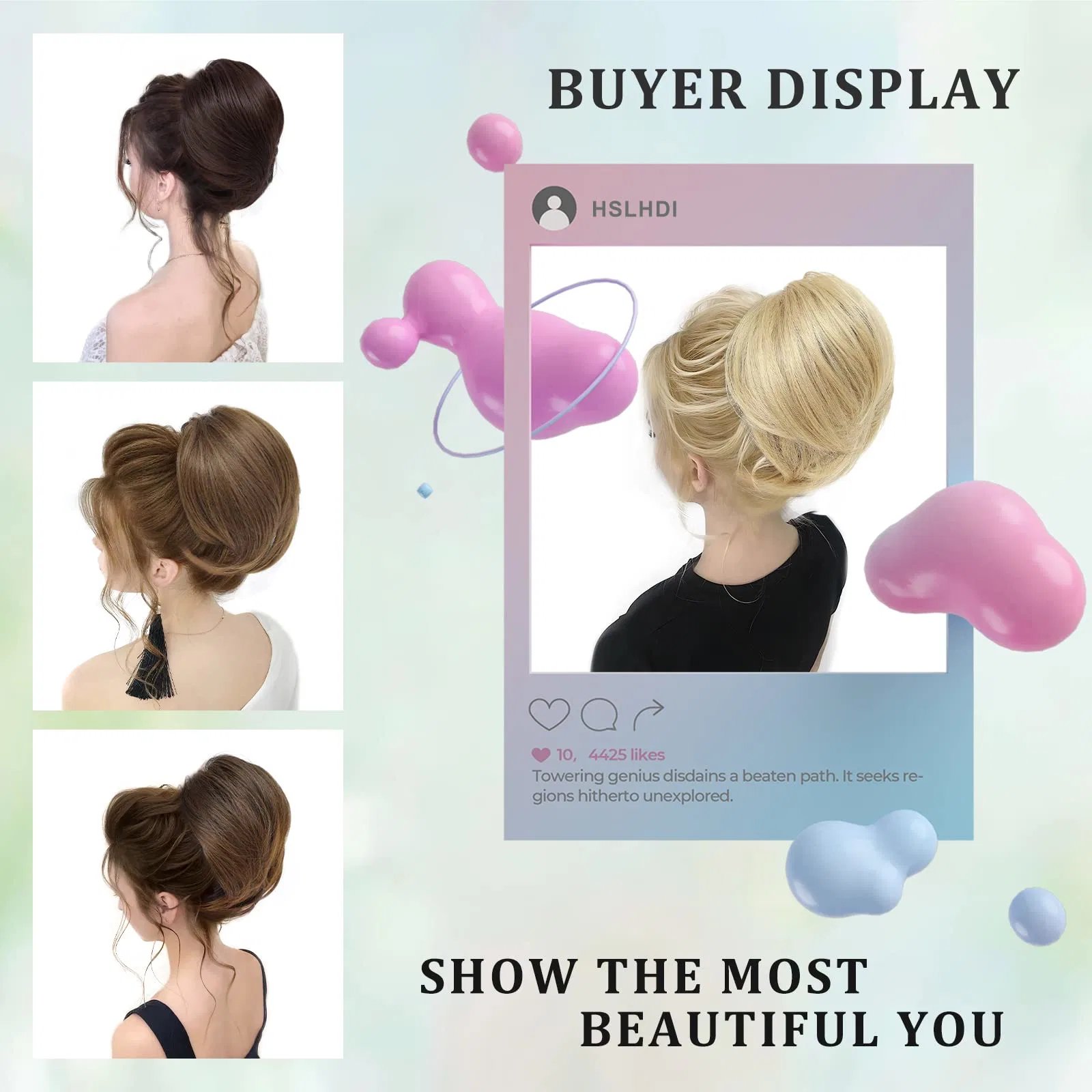 Recommend Fluffy Easy Stretch Straight Ponytail Synthetic Chignon Hairpiece Bun with Elastic Rubber Band