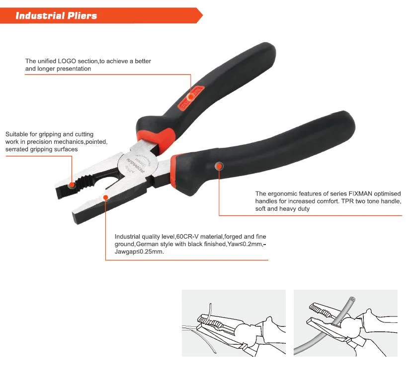 Fixman Outil à main de métal tordu externe Une pince à circlip, extrémité une pince à circlip externe.