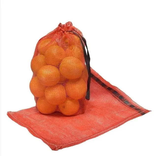 Cebollas vegetales Ajo Polietileno Anti UV Tubular Leno Net cordón Bolsa de malla