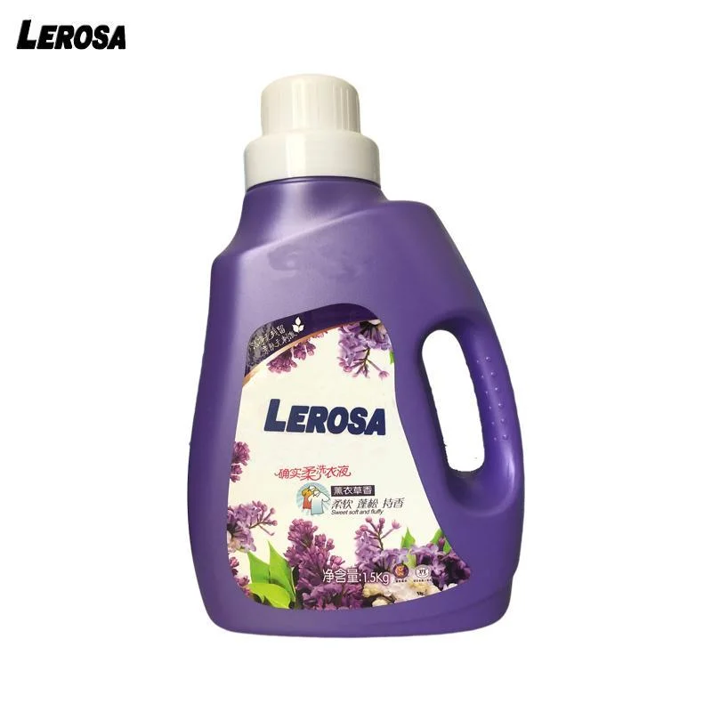 Vendas quente duradoura de enxágue facilmente Lerosa Perfumada Lavanda Sabão líquido para lavar roupas