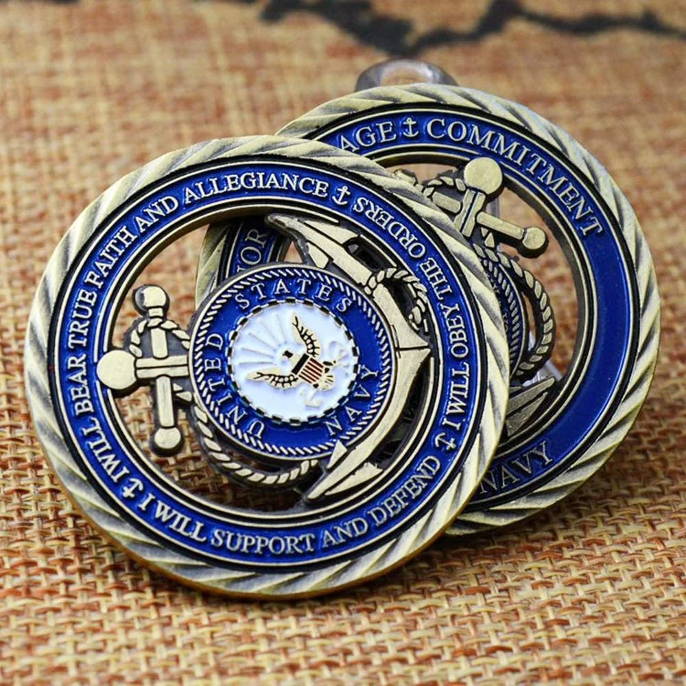 Les valeurs fondamentales de l'US Navy Military Challenge Coin Collector's Medal en tant que cadeau souvenir pour les amis, la famille, les collègues et les partenaires.