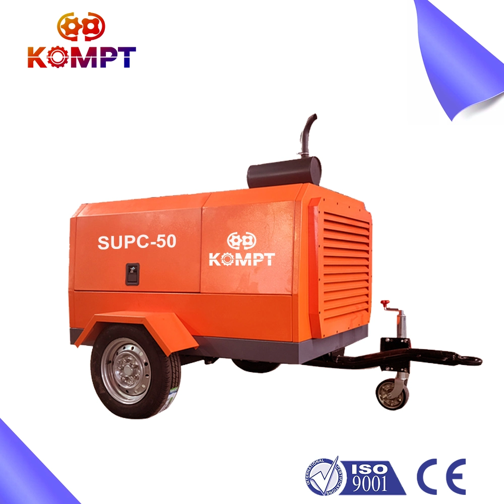 Diesel Screw 185 Cfm Portable Air Compressor for Jack Hammer