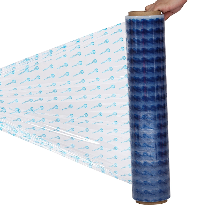 Blue Stretch Film LLDPE Shrink Film with Customize Logo