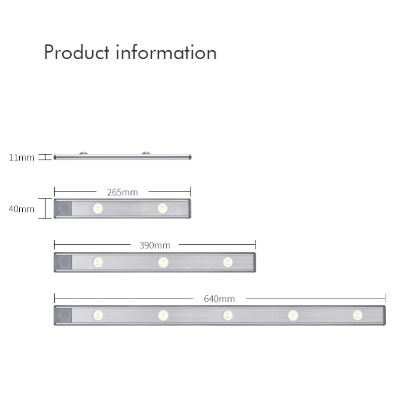 New Design Wardrobe Cabinet Kitchen Indoor Wall Decorative Lamp LED Rechargeable Night lamp &agrave; Induction Lamp Aluminum LED Sensor Light