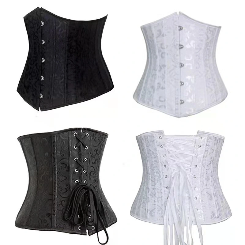 Wholesale 24 Steel Bones Sex Slimming Corset Waist Trainer Embroidery Bustier for Women