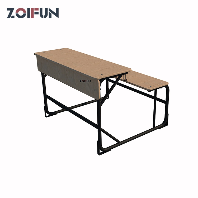 School Double Student Table and Chair Wooden School Classroom Furniture Set
