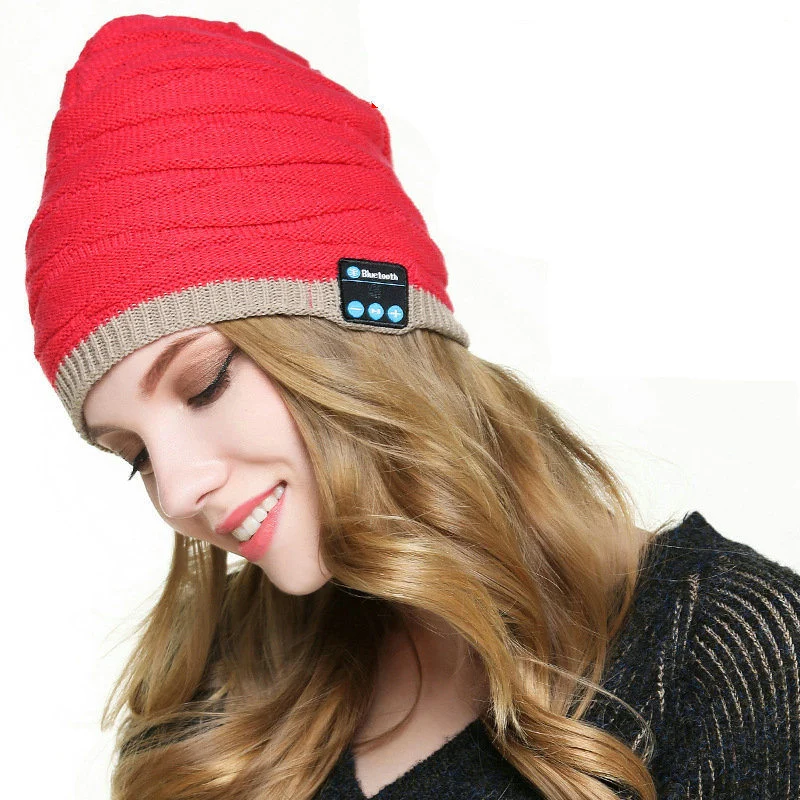 Soft Hat with Stereo Speakers Wireless Headphone Hat Music Winter Knit Hat Wireless Mic Hands-Free for Men Women Bluetooth Beanie Bl13884