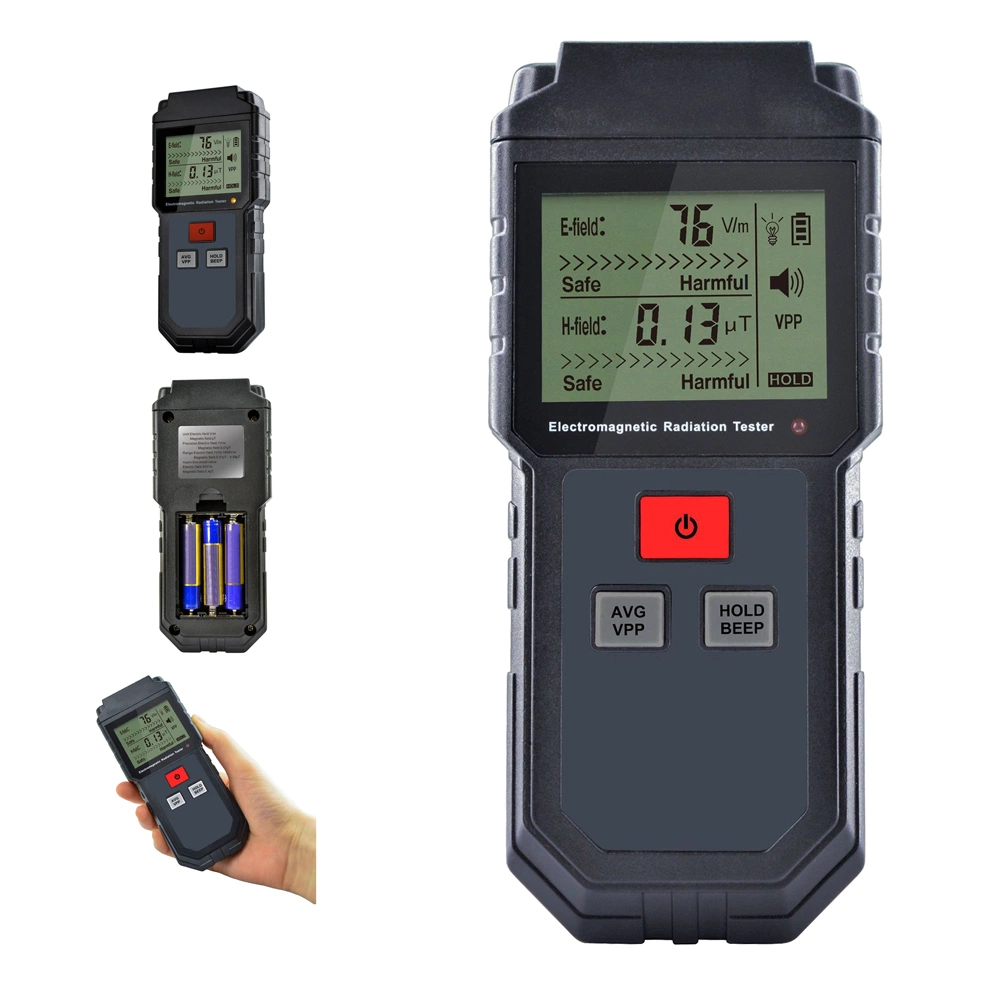 Et825 Radiation Meter Antislip Safety Data Locking Electromagnetic Detector Smart Monitor ABS Measuring Radio Wave LCD Display