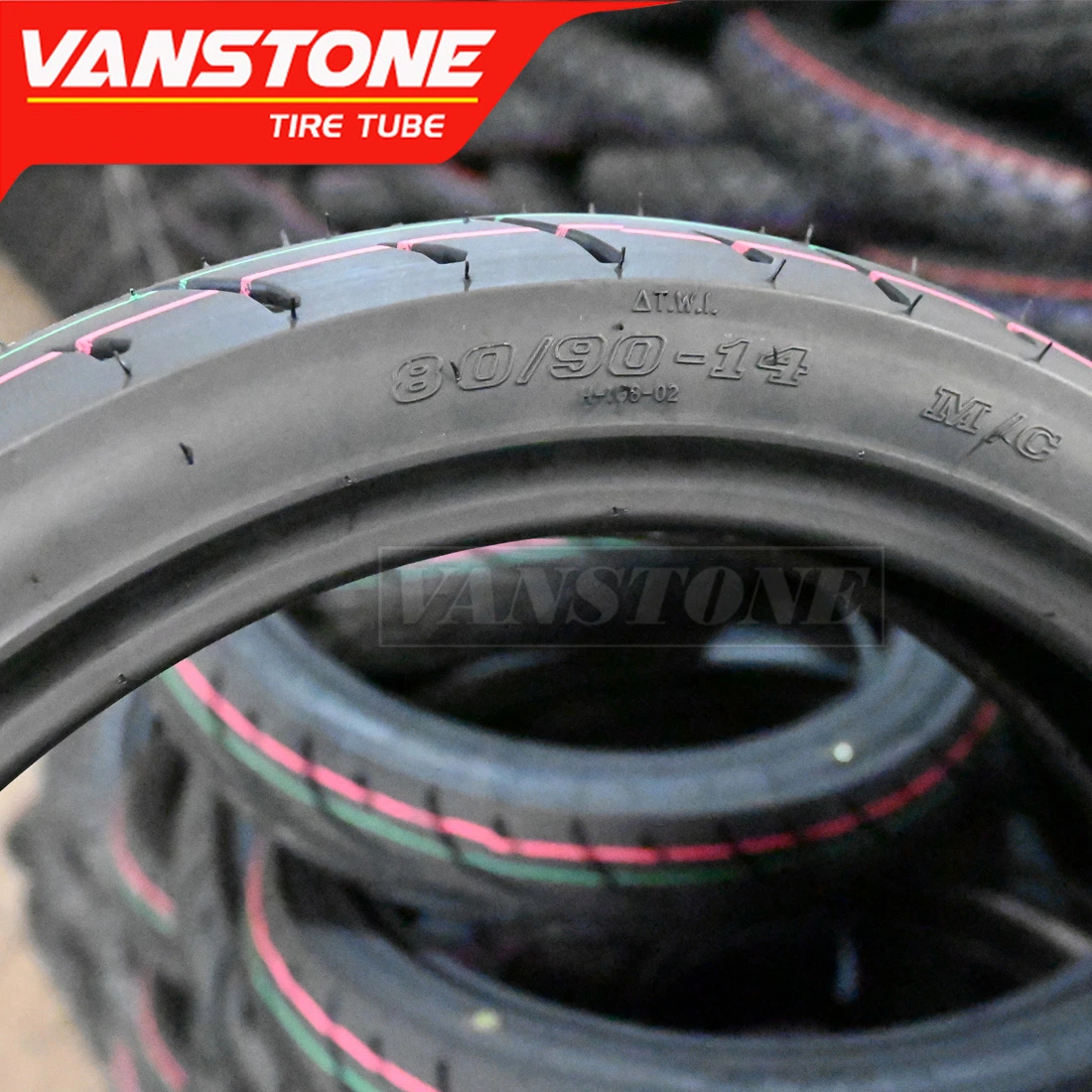 Alta Qualidade preço barato Tubeless 6pr/8pr Borracha Natural de nylon de triciclo 80/90-14 Motociclo com excelente capacidade de aderência dos pneus