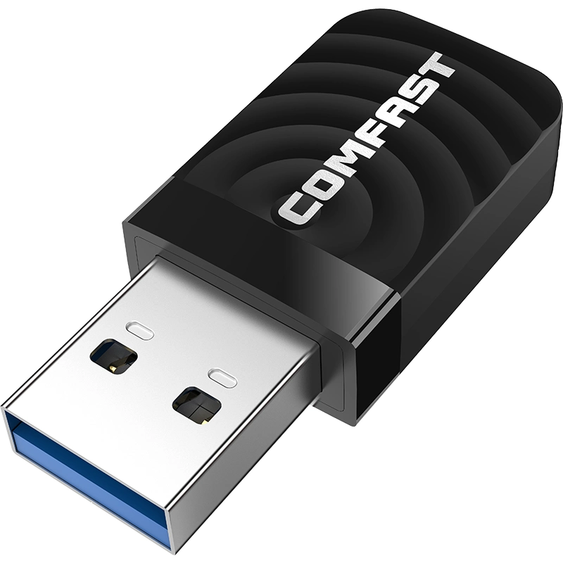 Adaptador USB 3.0 sem fios Comfast OEM/ODM para banda dupla WiFi CF-812AC Recetor WiFi de dongle sem fios USB de 1300 Mbps