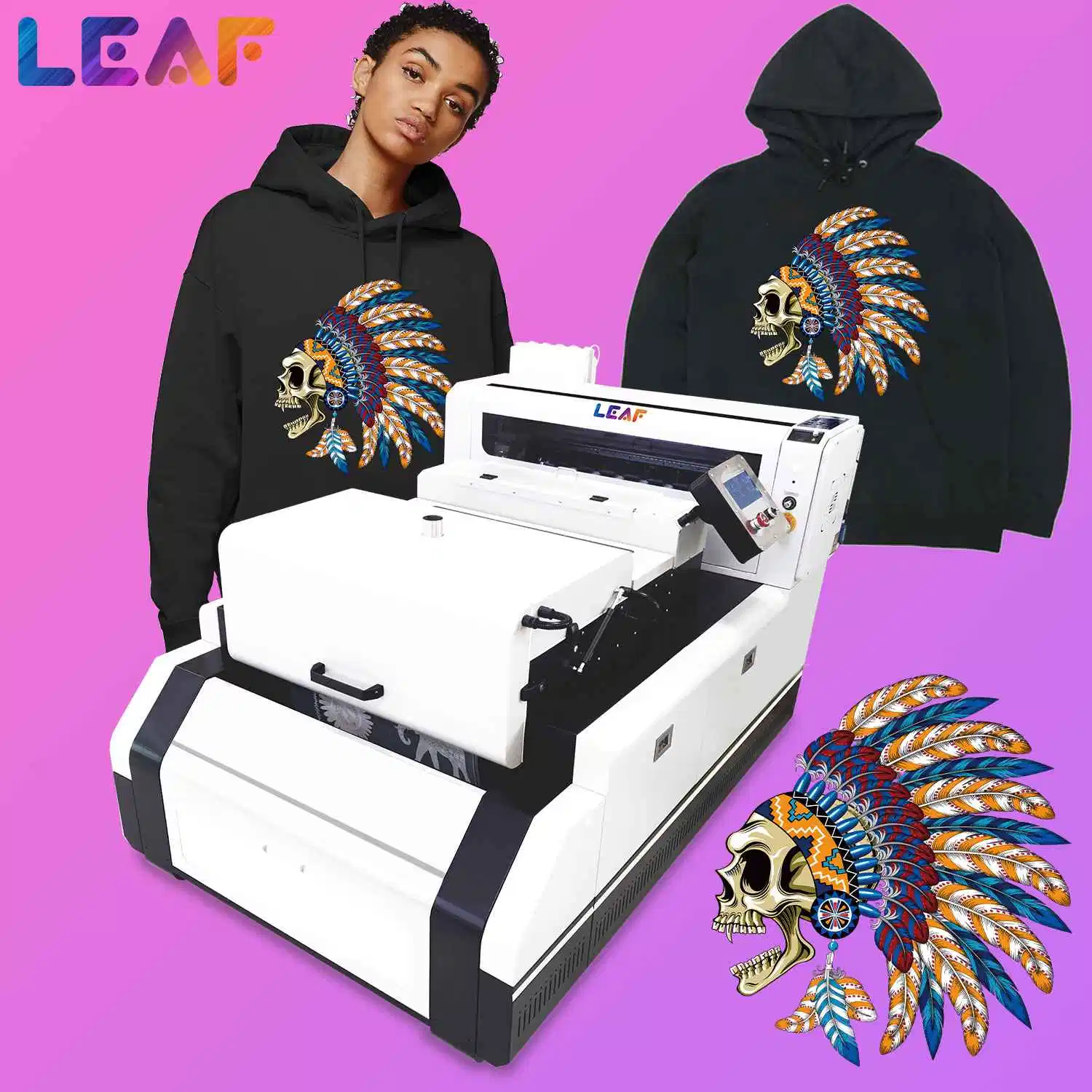 LEAF T-shirt printing machine A3 DTF Printer With 2 I3200 Heads