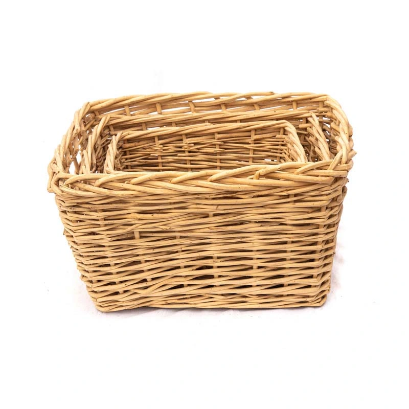 Wicker Bread Basket Woven Tabletop Food Fruit Vegetables Serving