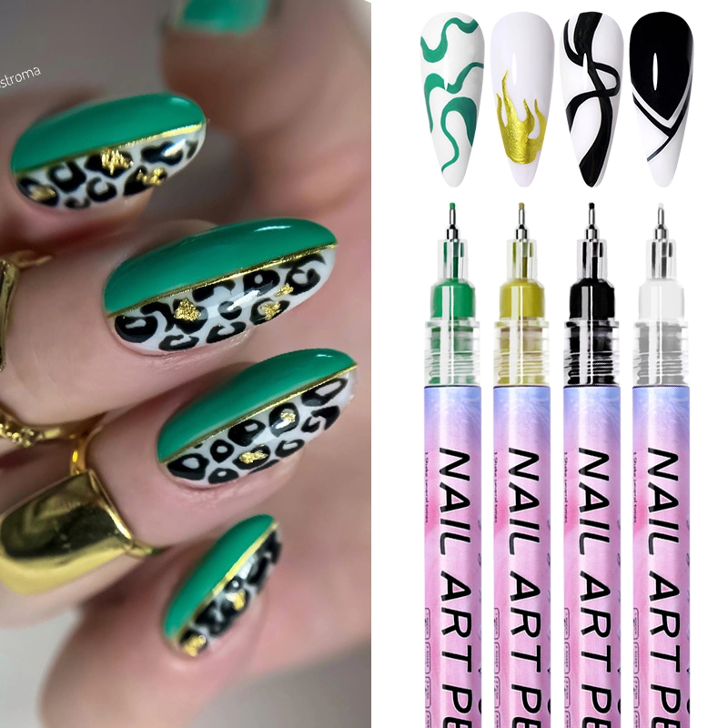 Professional Hot Sale 0.5mm Nail Graffiti Needle Pen Waterproof Drawing Painting Dotting Liner Pen Nail Art Tools