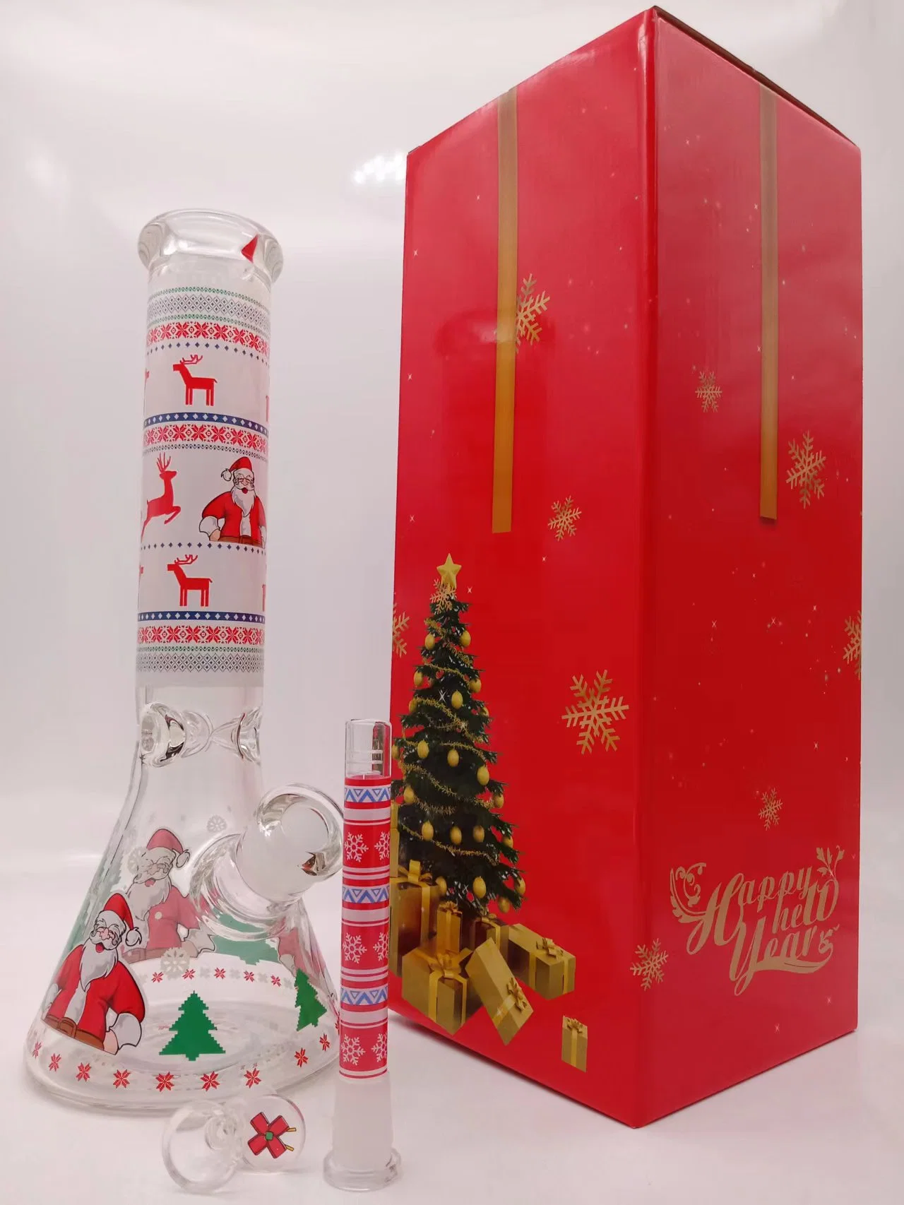 Popular Christmas Glass Water Pipe Gift Box Package Fast Shipping