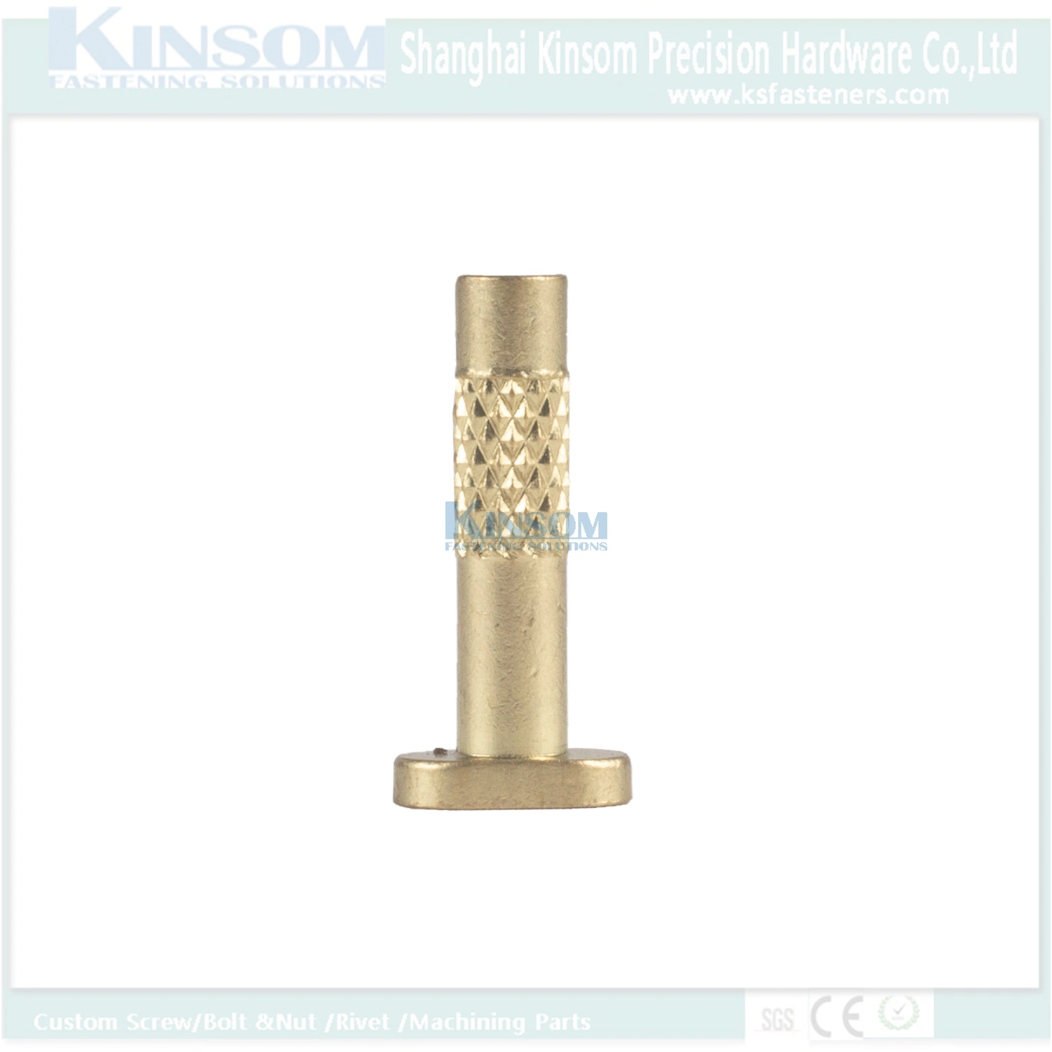 Copper Brass Square Head Knurled Solid Rivets Pins Without No Thread