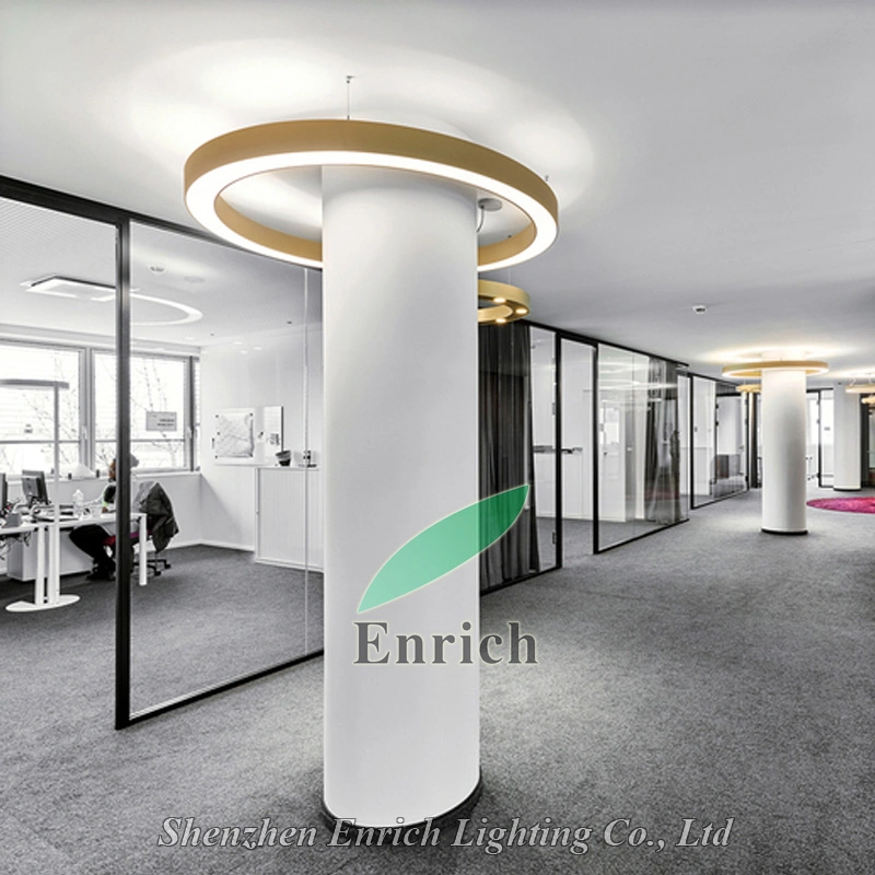 Golden Ring Round LED Pendant Light with Aluminum Profile for Hotel/Office/Shopping Mall