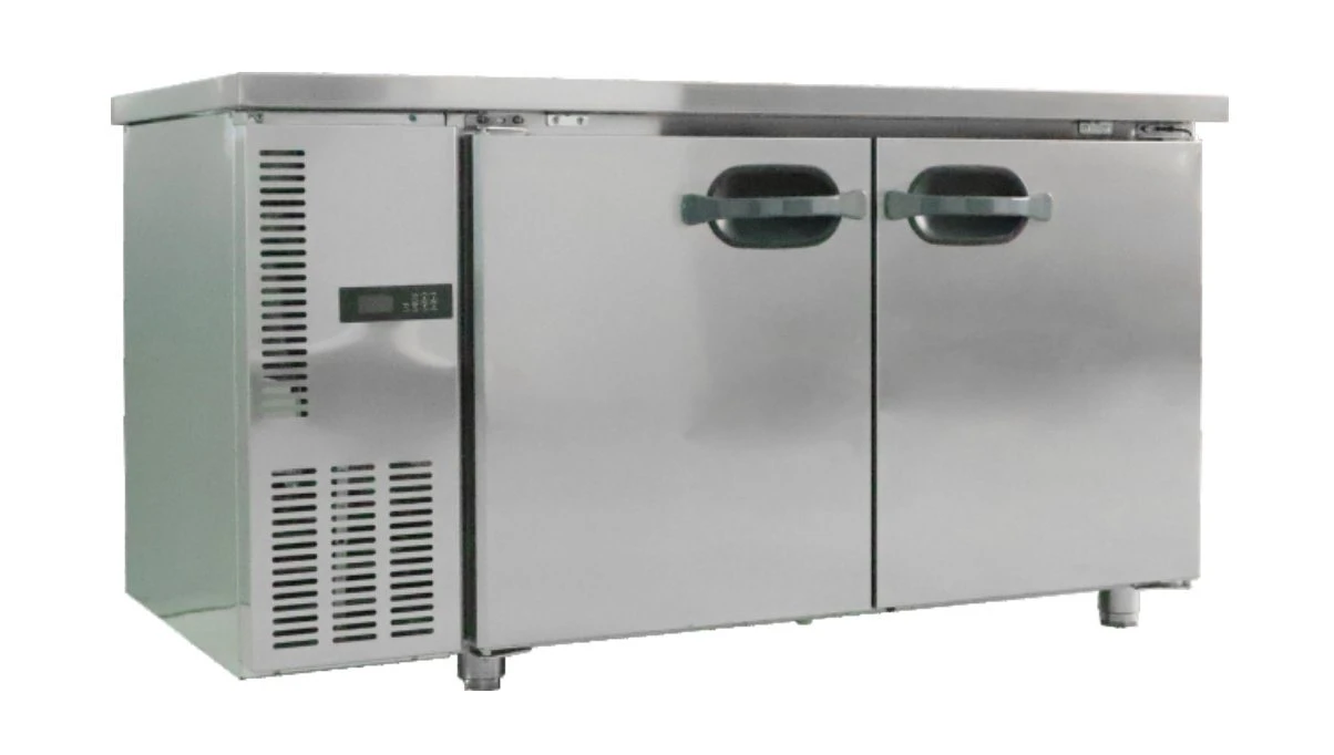 Equipamento de cozinha bancada de trabalho Frigorífico de exposição Comercial Counter Top Aço inoxidável Tabela de trabalho