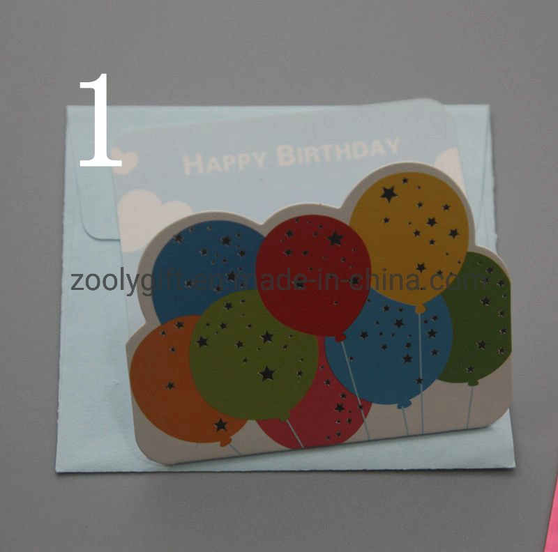 Customize Decorated Mini Design Happy Birthday Greeting Card with Envelop