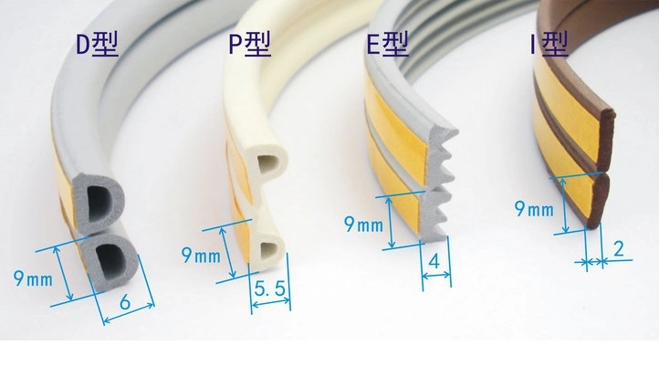 Tira de espuma autoadhesiva de goma para el sello de la ventana de la puerta del sistema de tiro Junta blanca