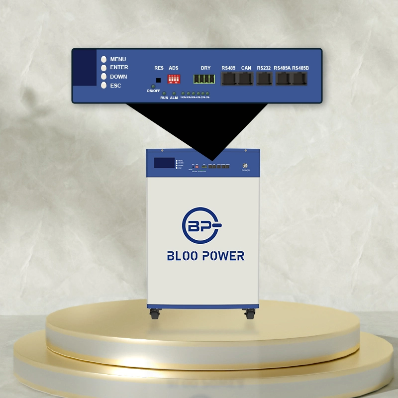 Parede de reserva de bateria de montagem empilhável de 51,2V 72V, 10.24kwh Utilize o dispositivo UPS Solutions para alta densidade de energia