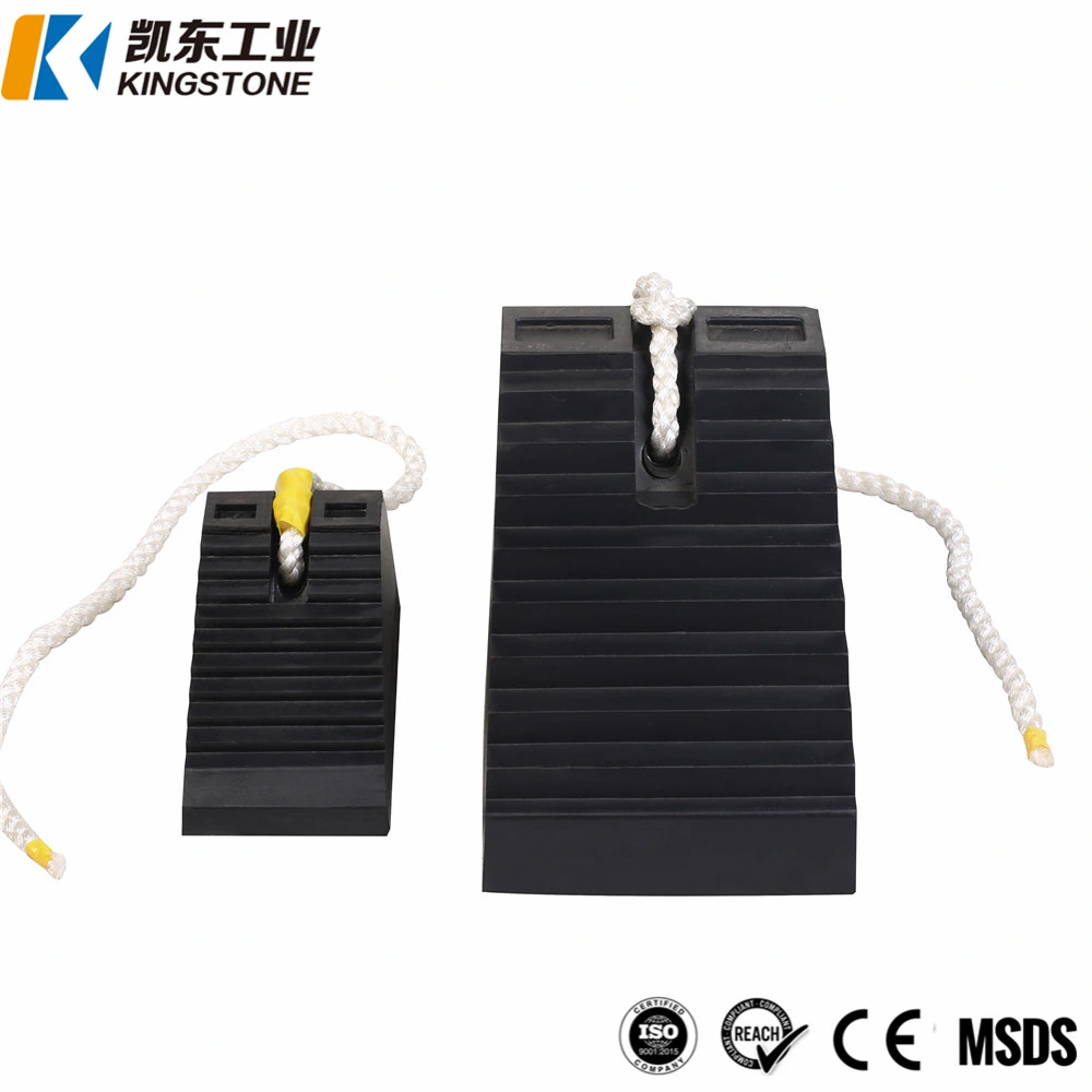 Solid Rubber Wheel Chock with Ropes