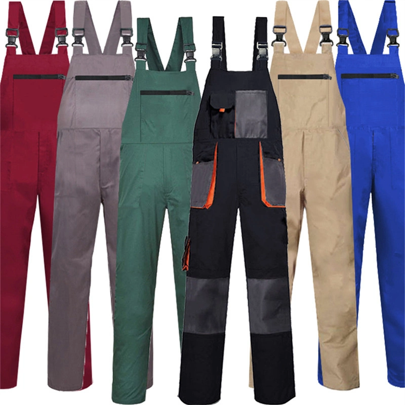 Custom Men Construcción transpirable llama retardante Seguridad de Trabajo ropa de trabajo Bib Pantalones de carga de trabajo uniforme