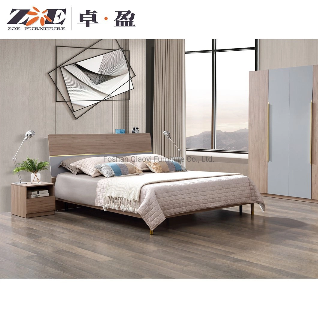 China Atacado Luxo OEM ODM Design Home Quarto mobiliário de madeira Set King Size Double Bed