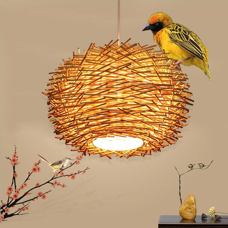 Wicker Pendant Light Shade Haging Lamp for Kitchen Restaurant Lighting Fixtures (WH-WP-10)