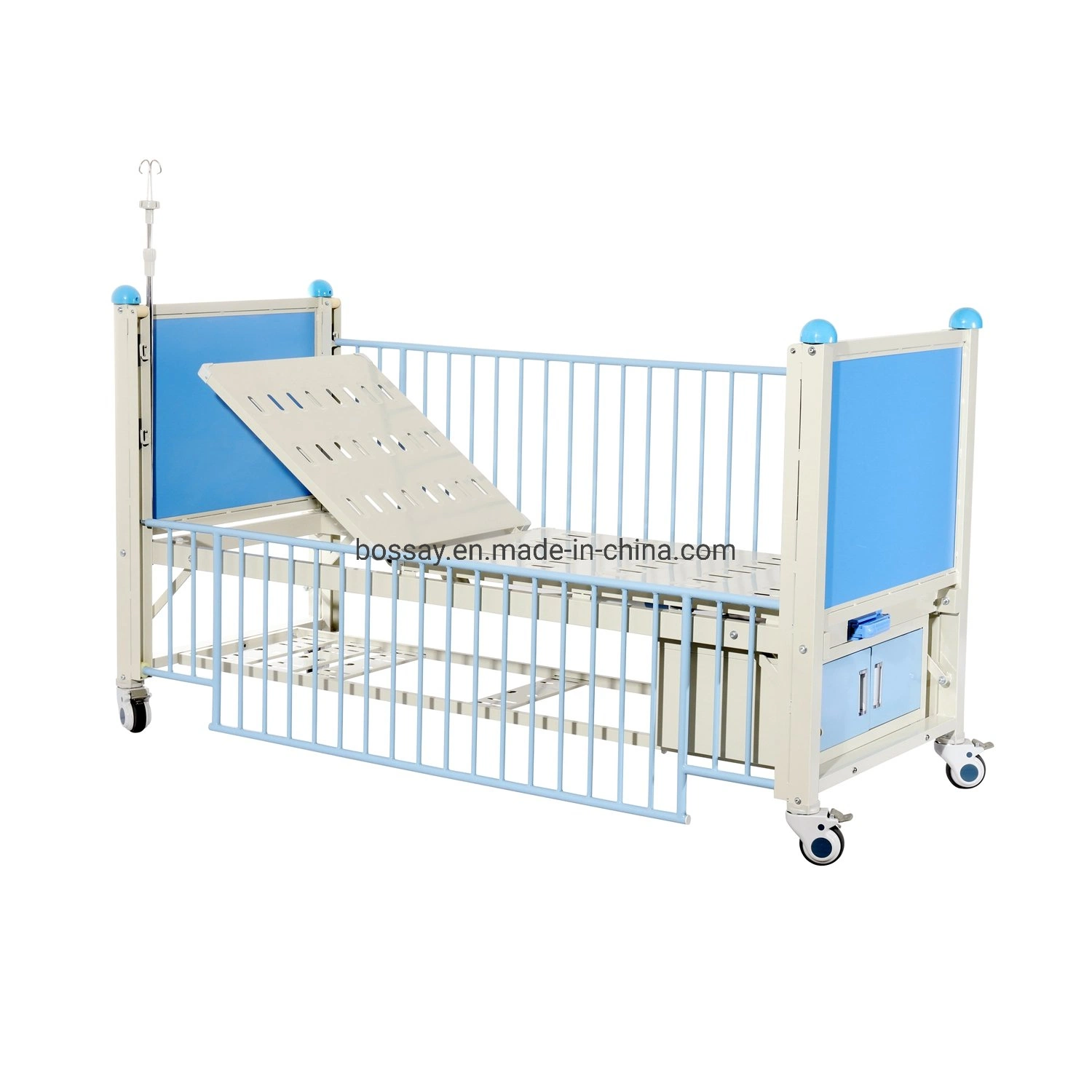 Manual Pediatric Bed with Central Brake System Hospital Crib