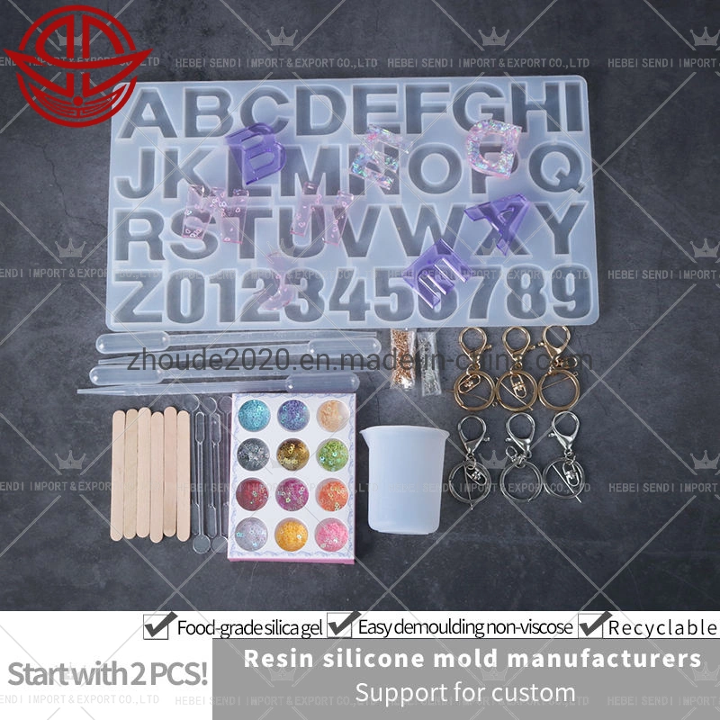 Cheap Price Crystal Epoxy Mold 26 Letter Mold Set Handmade Pendant Making Jewelry Letter Brand Silicone Molds