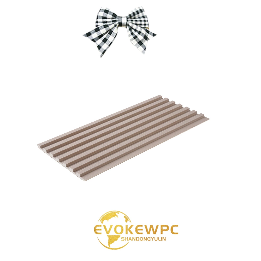 Evokewpc Interior WPC aislamiento térmico decorativo absorción de sonido Fluted acústico Panel de pared WPC