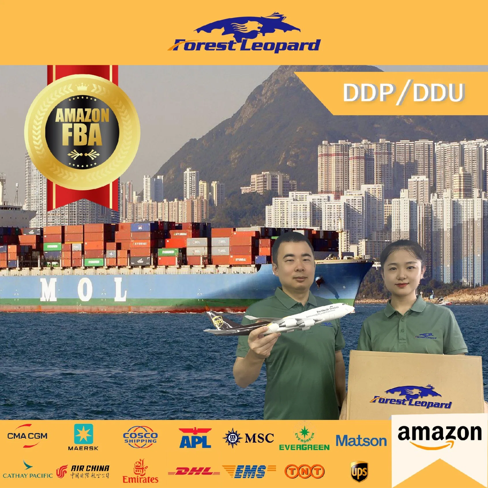 DHL Air Freight Forwender tarifas DDP Servicio desde China Shanghai Hong Kong a Australia EE.UU. Países Bajos Reino Unido Alemania Canadá Francia