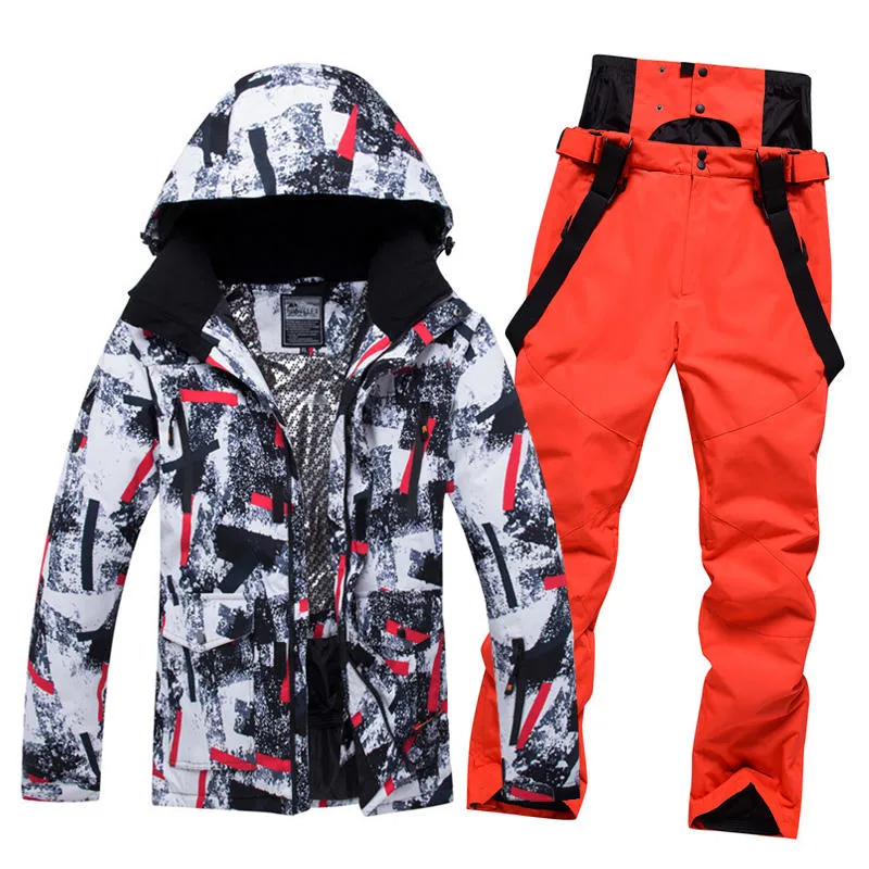 Ski Suit Men Winter Waterproof Outdoor Snowboard Wear Snow Jacket and Pants