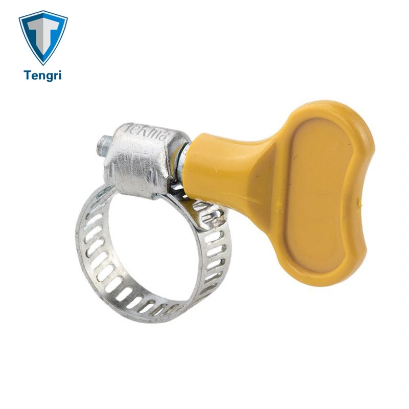 American Type Butterfly Plastic Handle Adjustable Key Hose Clamp