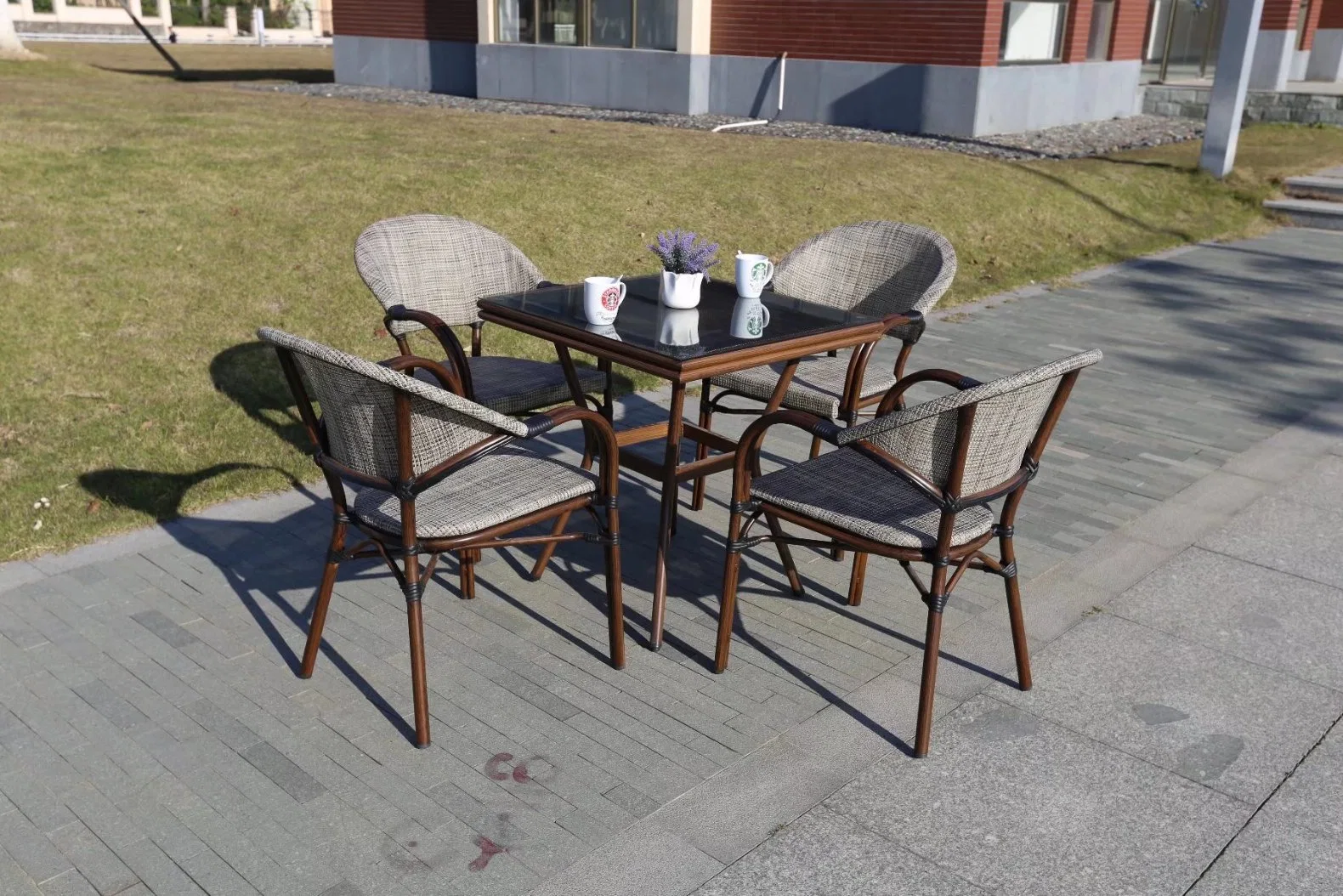 Aluminium Frame Bistro Garden Set Outdoor Floding Metal Swimming Pool Lounge Paris Bistro Chairs